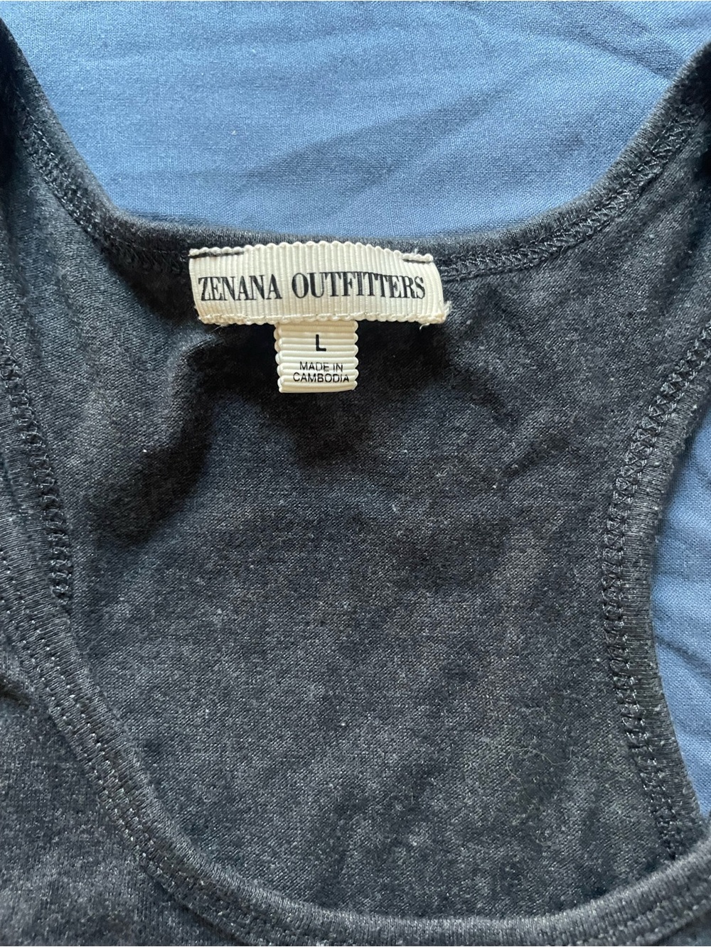 Gray Racerback Crop Tank Top - Picture 3 of 3